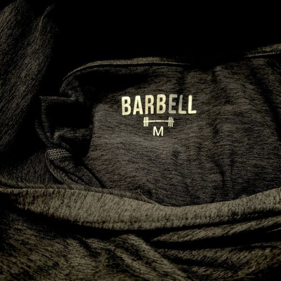 Barbell Hoodie Mens Size Medium Bodybuilding Gray Pullover Jacket Workout - Picture 5 of 5